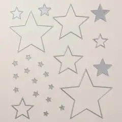 さまざまなサイズの星のシルエットが描かれたイラスト